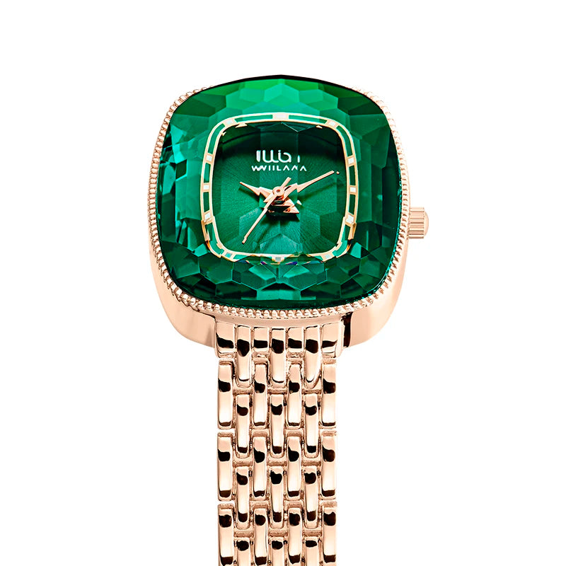 relógio de pulso verde diamante estilo luxo feminino relógio de quartzo